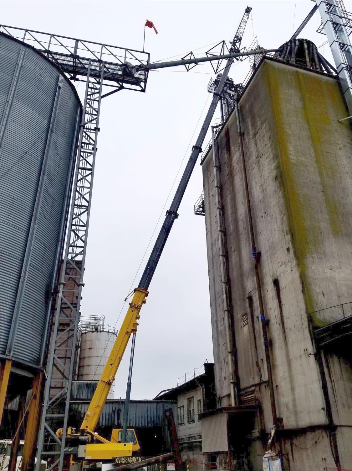 Rovira Crane, LLC lifting equipment at a job site in North Carolina